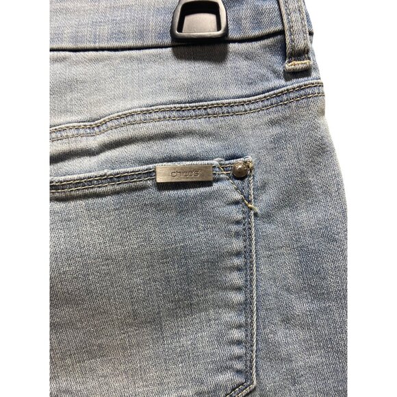 Chico’s So Slimming Girlfriend Crop Jeans Blue Size 1(M Short) Coastal Preppy - Picture 10 of 13